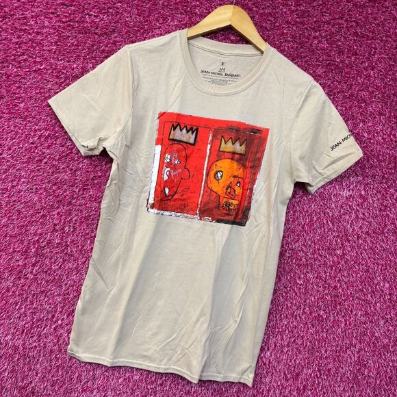 Jean Michel Basquiat Crown King Design Biege T-Shirt Small - Picture 3 of 4